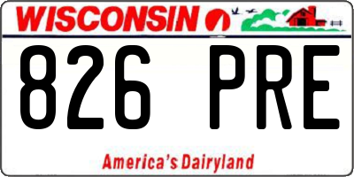 WI license plate 826PRE
