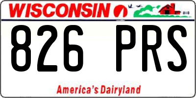 WI license plate 826PRS
