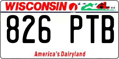 WI license plate 826PTB