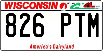 WI license plate 826PTM