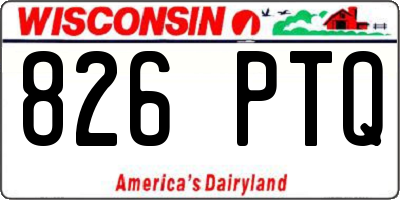 WI license plate 826PTQ