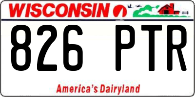 WI license plate 826PTR