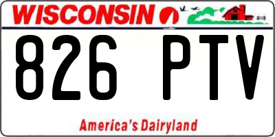 WI license plate 826PTV