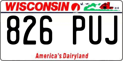 WI license plate 826PUJ