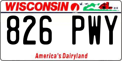 WI license plate 826PWY
