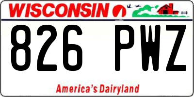 WI license plate 826PWZ