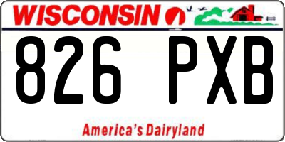 WI license plate 826PXB