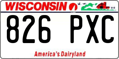 WI license plate 826PXC