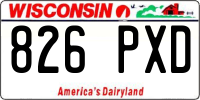 WI license plate 826PXD