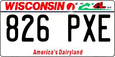 WI license plate 826PXE