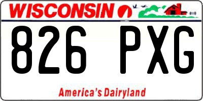 WI license plate 826PXG