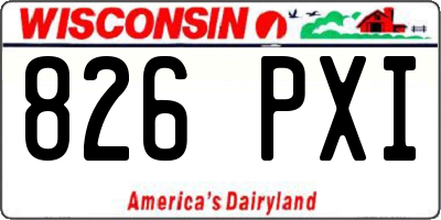WI license plate 826PXI