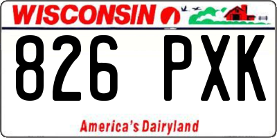 WI license plate 826PXK