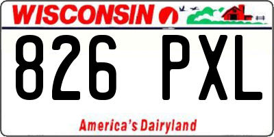 WI license plate 826PXL