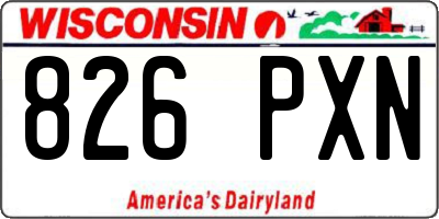 WI license plate 826PXN