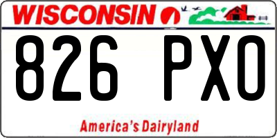WI license plate 826PXO