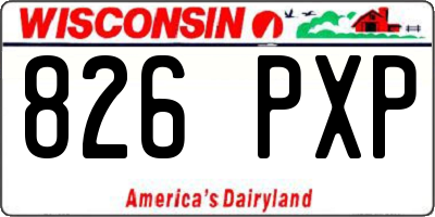 WI license plate 826PXP