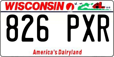 WI license plate 826PXR