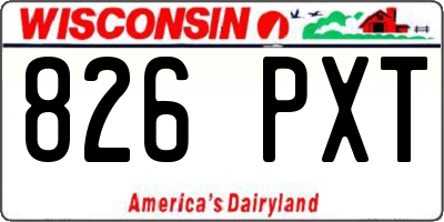 WI license plate 826PXT