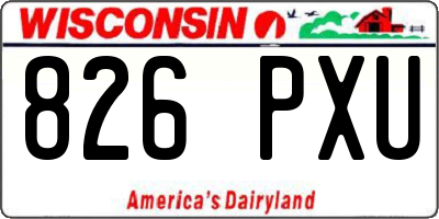 WI license plate 826PXU