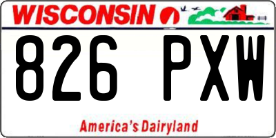 WI license plate 826PXW