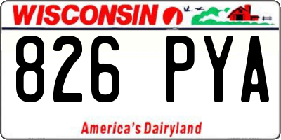 WI license plate 826PYA