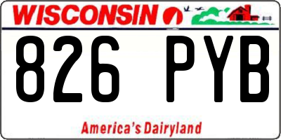 WI license plate 826PYB