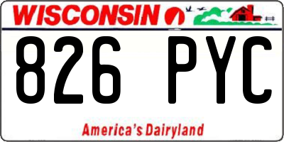 WI license plate 826PYC