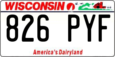 WI license plate 826PYF