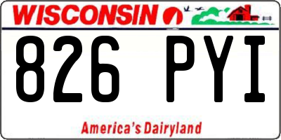 WI license plate 826PYI