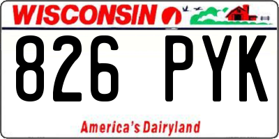 WI license plate 826PYK