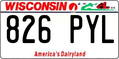 WI license plate 826PYL