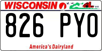 WI license plate 826PYO