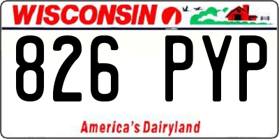 WI license plate 826PYP