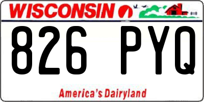 WI license plate 826PYQ