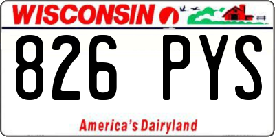 WI license plate 826PYS