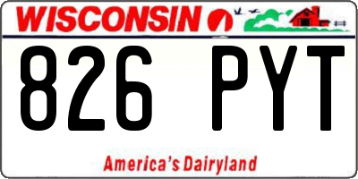 WI license plate 826PYT