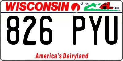 WI license plate 826PYU