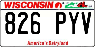 WI license plate 826PYV