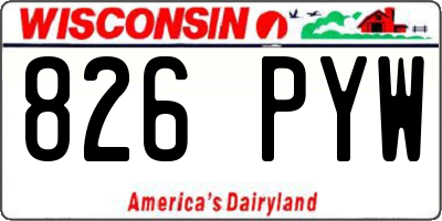 WI license plate 826PYW