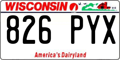 WI license plate 826PYX