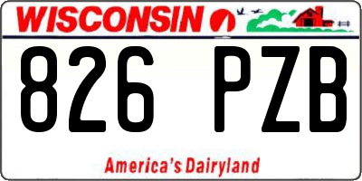 WI license plate 826PZB