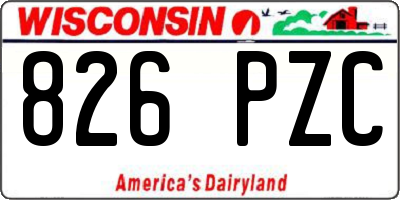 WI license plate 826PZC