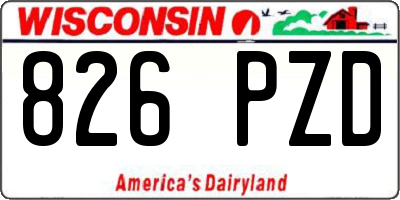 WI license plate 826PZD