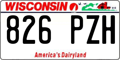 WI license plate 826PZH