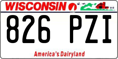 WI license plate 826PZI