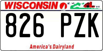 WI license plate 826PZK