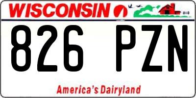 WI license plate 826PZN