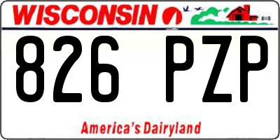 WI license plate 826PZP