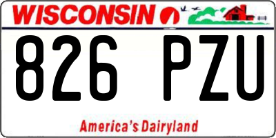 WI license plate 826PZU